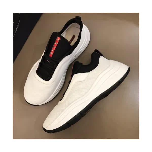Prada 2019 Mens Casual Logo Leather Two-tone Runn… - 1