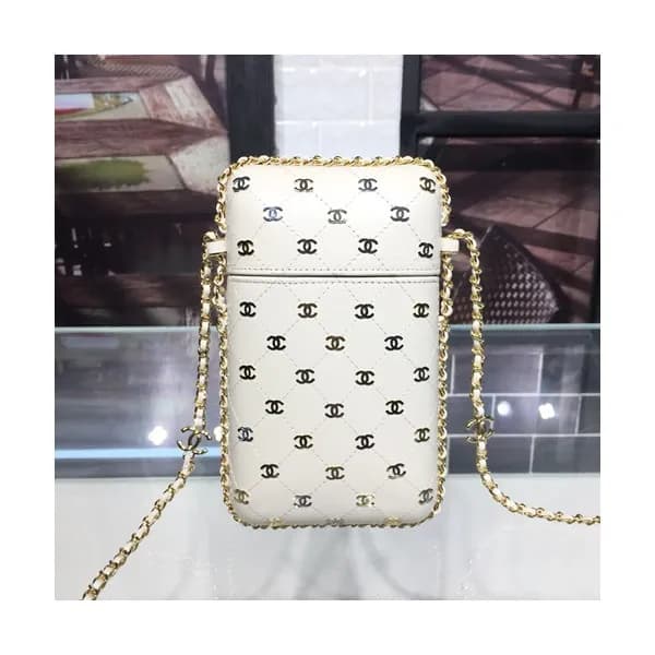 Chanel 2019 Leather Chain Shoulder Bag / Phone Bag… - 1