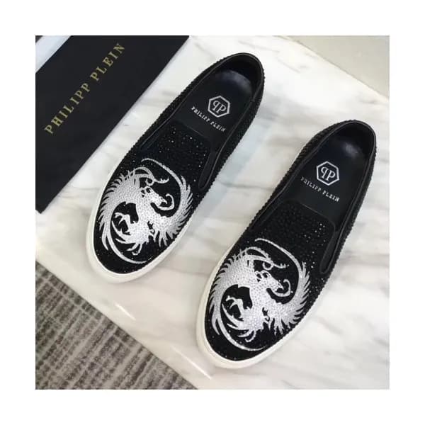 Philipp plein 2018 Mens Strass Leather Slip-on - 필… - 1
