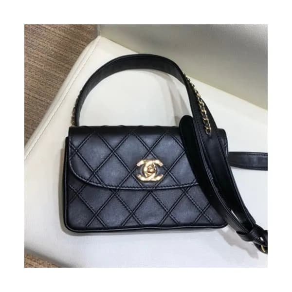 Chanel 2019 Women Leather Hip Sack Belt Bag ,18CM … - 1