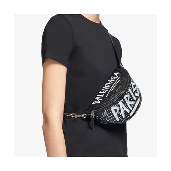 Balenciaga 2019 Leather Hip Sack Belt Bag,24CM - 발…