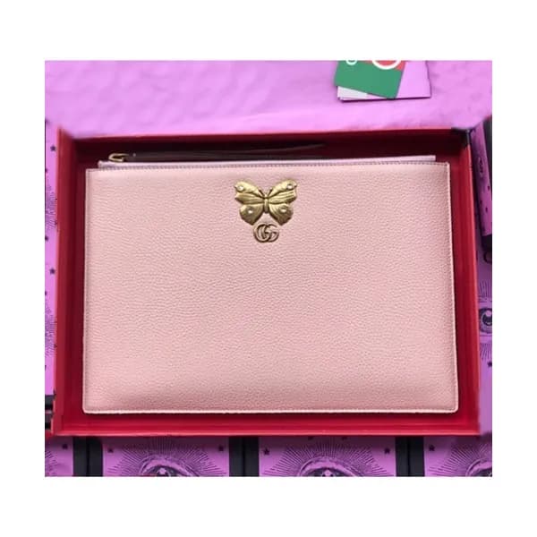 Gucci 2019 Butterfly Leather Clutch Bag ,30CM - 구찌… - 1