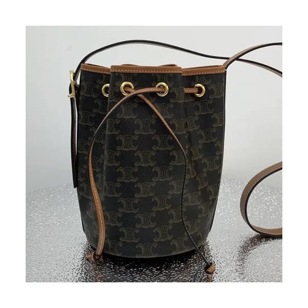 Celine 2019 Triomphe Canvas Bucket Shoulder Bag,21… - 1