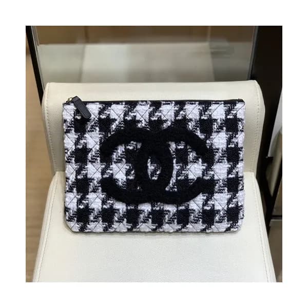 Chanel 2019 Women Tweed Clutch Bag,28cm - 샤넬 2019 … - 1