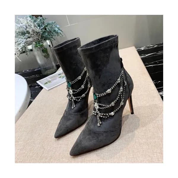 Jimmy Choo 2019 Ladies Suede High Heel Boots - 지미츄… - 1