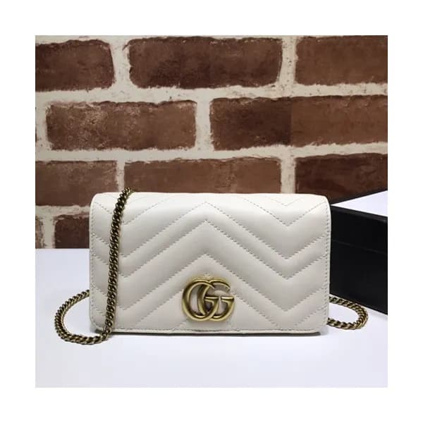 Gucci 2019 Marmont Mini Leather Chain Shoulder Cro… - 1