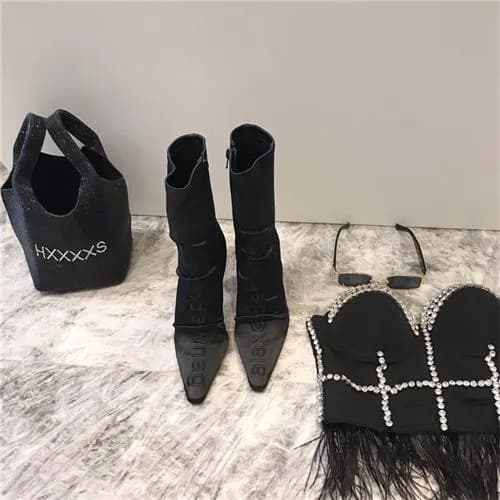 [알렉산더왕] Alexander Wang 2020 Silk Embroidery High H… - 1