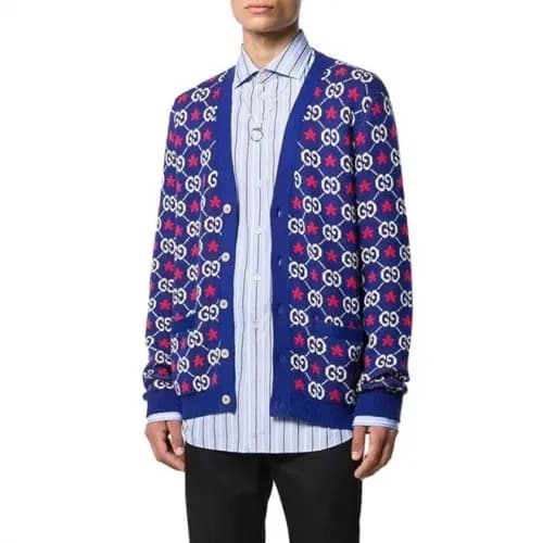 Gucci Mens Trendy V-neck Cardigan - 구찌 2020 남성 트렌디… - 1