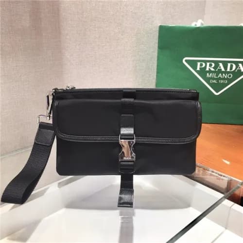 [프라다] Prada 2020 Men's Nylon Clutch Bag,23cm -… - 1