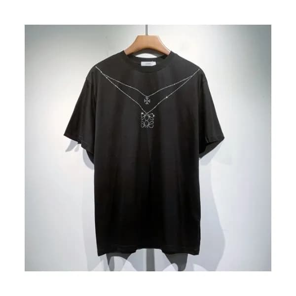 Loewe Mm/Wm Smile Short Sleeved Tshirts Black - 로… - 1
