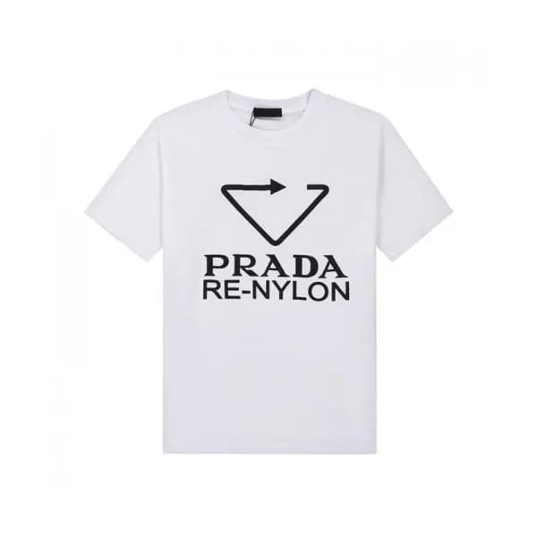 Prada Mens Basic Logo Short Sleeved Tshirts White… - 1