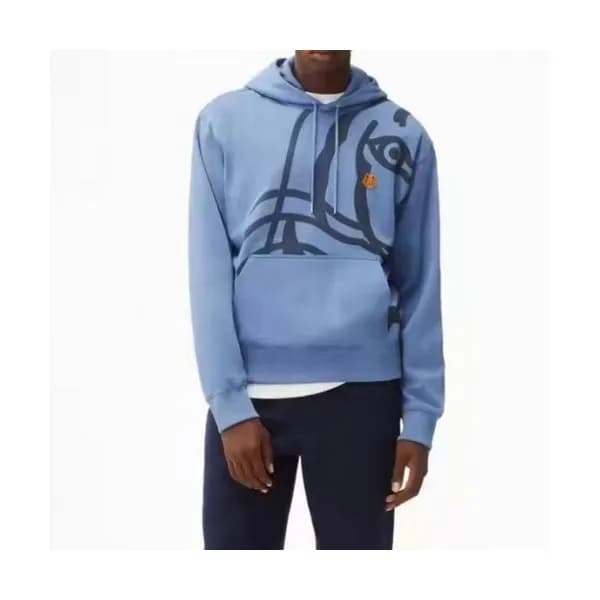 Kenzo Mm/Wm Signature Tiger Cotton Hoodie Blue - … - 1