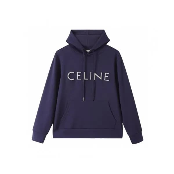 Celine Mm/Wm Logo Cotton Hoodie Navy - 셀린느 2021 남/… - 1