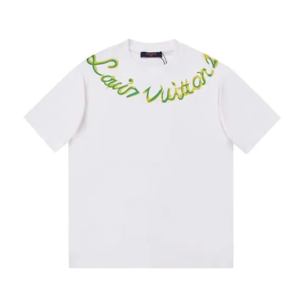루이비통 남성 크루넥 화이트 반팔티 - Mens White Tshirts - lou0405… - 1