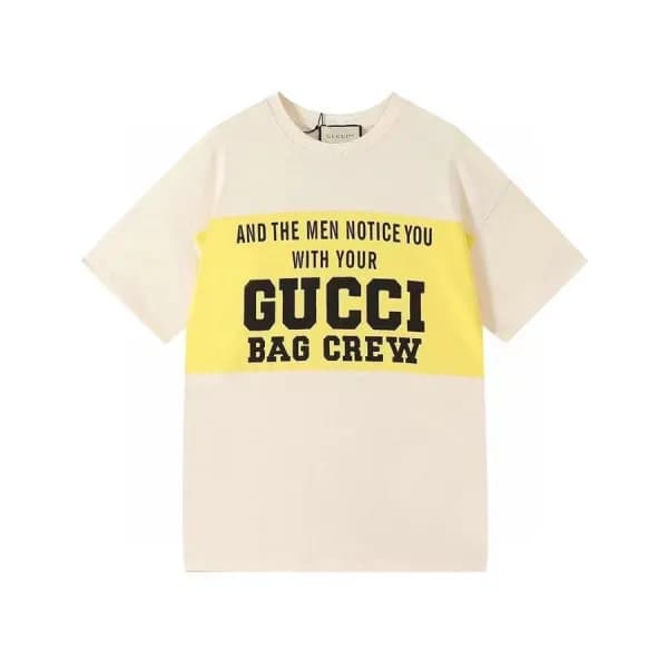 구찌 남성 크루넥 아이보리 반팔티 - Mens Ivory Tshirts - guc04705… - 1