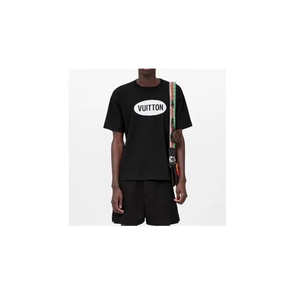 루이비통 남성 블랙 크루넥 반팔티 - Mens Black Tshirts - lou04105… - 1