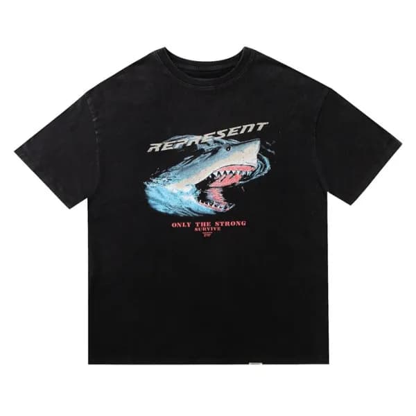 리프리젠트 남성 블랙 크루넥 반팔티 - Mens Black Tshirts - rep0050… - 1