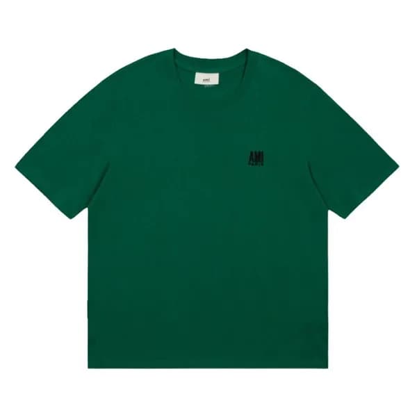 아미 남성 크루넥 그린 반팔티 - Mens Green Tshirts - ami0283x - 1