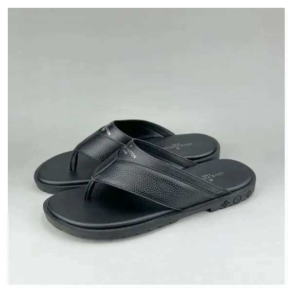 루이비통 남성 이니셜 블랙 슬리퍼 - Mens Black Slippers - lou0427… - 1