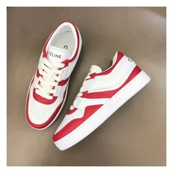 셀린느 남/녀 클래식 레드 스니커즈 - Celine Unisex Red Sneakers -… - 1