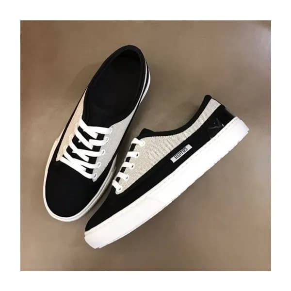 에르메스 남성 클래식 블랙 스니커즈 - Mens Black Sneakers - her078… - 1