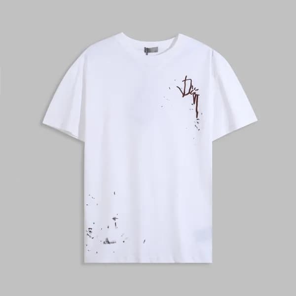 디올 남성 화이트 크루넥 반팔티 - Mens White Tshirts - dio01980x - 1