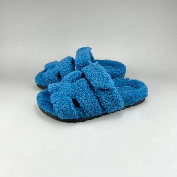 에르메스 남/녀 블루 퍼슬리퍼 - Unisex Blue Slippers - her0857x - 1