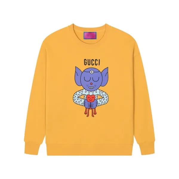 구찌 남성 캐쥬얼 옐로우 맨투맨 - Gucci Mens Yellow Tshirts - Gu… - 1