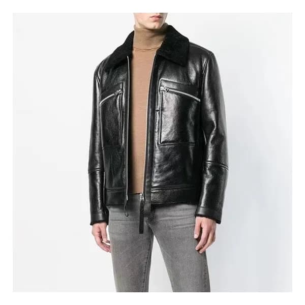 톰포드 남성 블랙 가죽 자켓 - Tomford Mens Black Jackets - tof… - 1