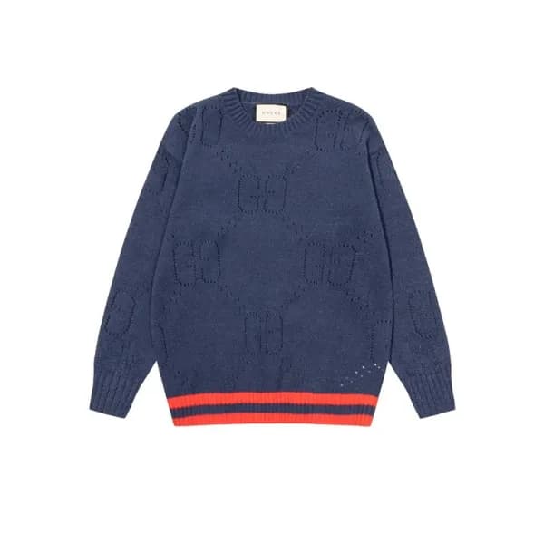 구찌 남성 블루 크루넥 니트 - Gucci Mens Blue Knits - gu0015x - 1