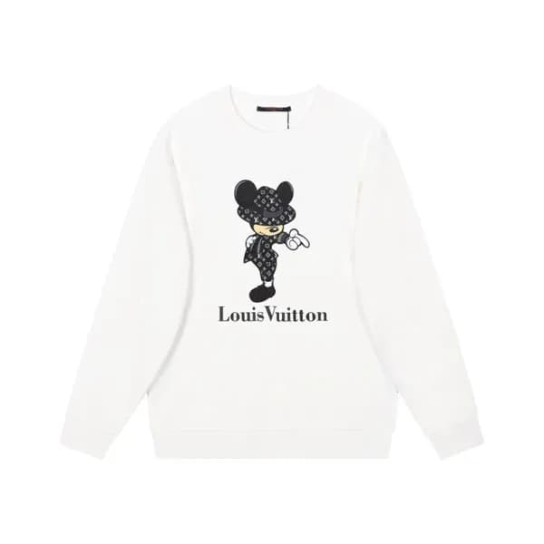 루이비통 남성 모던 화이트 맨투맨 - Louis vuitton Mens White Tshi… - 1