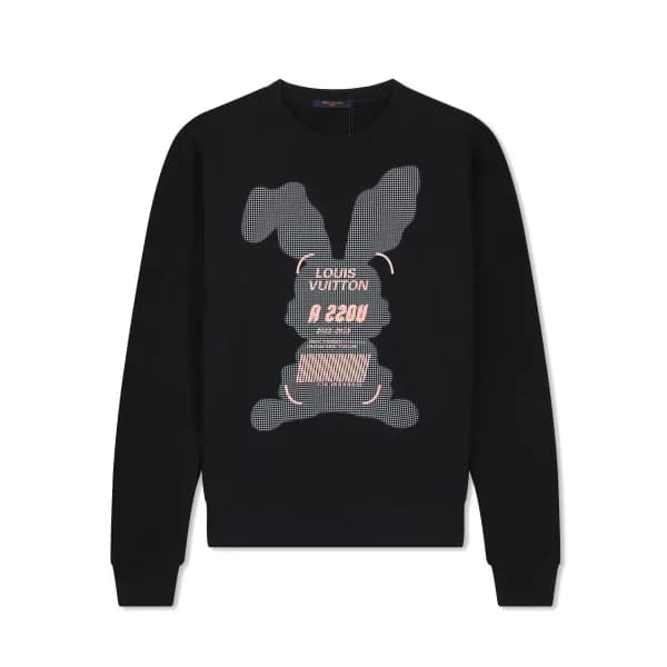 루이비통 남성 모던 블랙 맨투맨 - Louis vuitton Mens Black Tshir… - 1