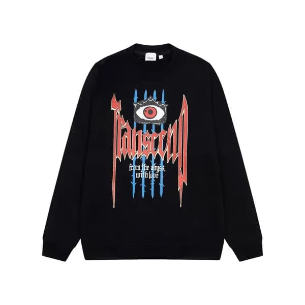 버버리 남성 크루넥 블랙 맨투맨 - Burberry Mens Black Tshirts - … - 1