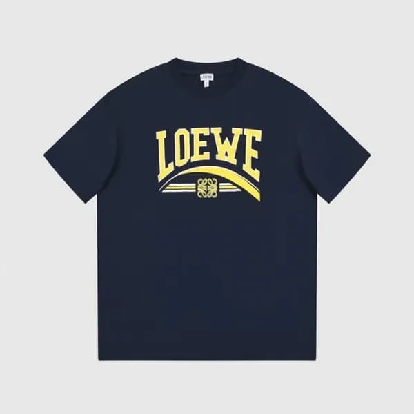 로에베 남/녀 이니셜 네이비 반팔티 - Loewe Unisex Navy Short slee… - 1