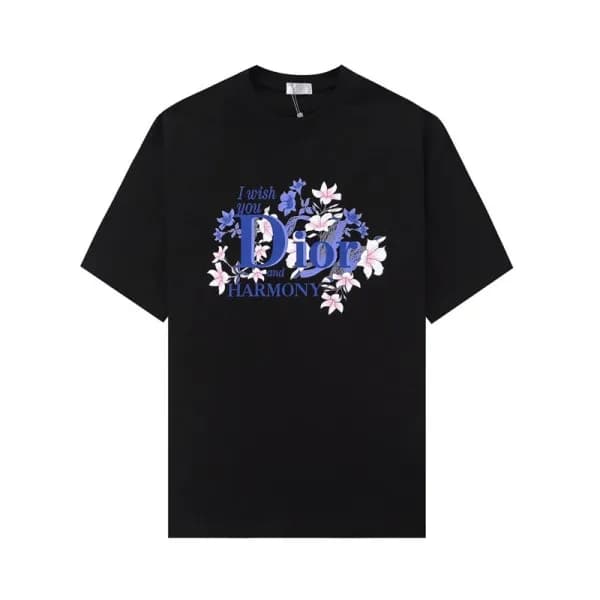 디올 남성 블랙 크루넥 반팔티 - Dior Mens Black Tshirts - di255… - 1