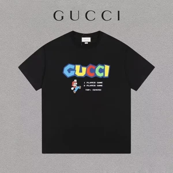 구찌 남성 블랙 크루넥 반팔티 - Gucci Mens Black Short sleeved … - 1