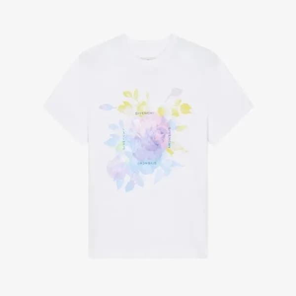 지방시 남성 크루넥 화이트 반팔티 - Givenchy Mens White Short Sle… - 1