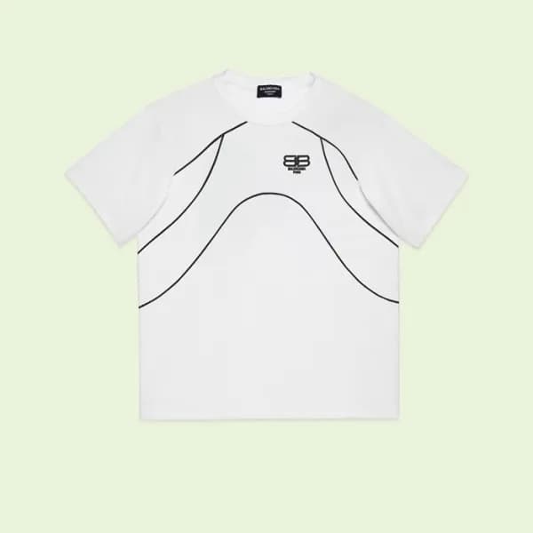 발렌시아가 남성 화이트 크루넥 반팔티 - Balenciaga Mens White Short… - 1