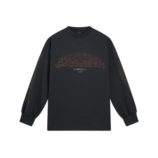발렌시아가 남/녀 블랙 맨투맨 - Balenciaga Unisex Black Tshirts… - 1