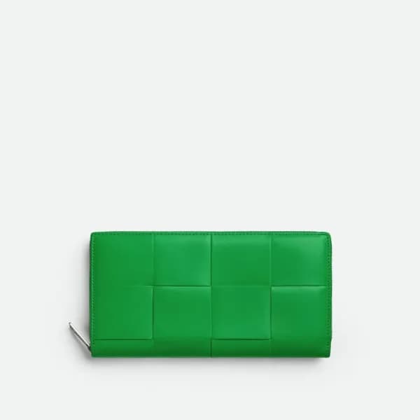 보테가베네타 남성 그린 지퍼돌이 장지갑 - Bottega Veneta Mens Green … - 1