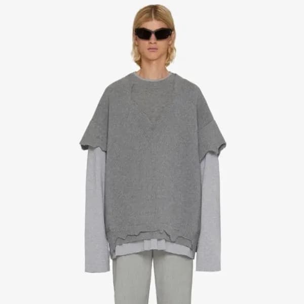 지방시 남성 그레이 긴팔티 - Givenchy Mens Gray Tshirts - gi34… - 1
