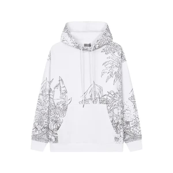 디올 남성 화이트 후드티 - Dior Mens White Hoodie - di877x - 1