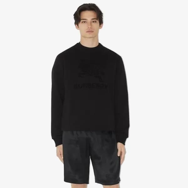 버버리 남성 블랙 크루넥 맨투맨 - Burberry Mens Black Tshirts - … - 1