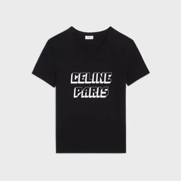셀린느 남성 블랙 티셔츠 - Celine Mens Black Tshirts - cec358… - 1