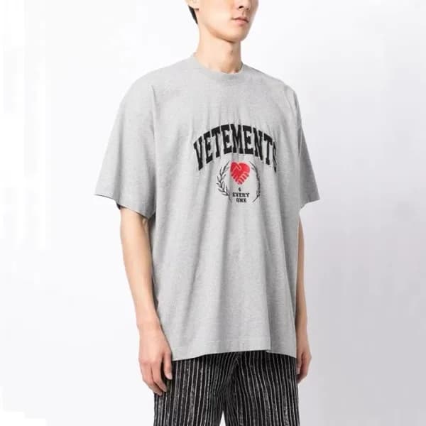 베트멍 남/녀 그레이 반팔 티셔츠 - Vetements Unisex Over Size Ts… - 1