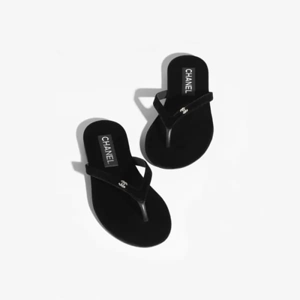 샤넬 여성 벨벳 쪼리 - Chanel Womens Velver Slippers - chs9… - 1
