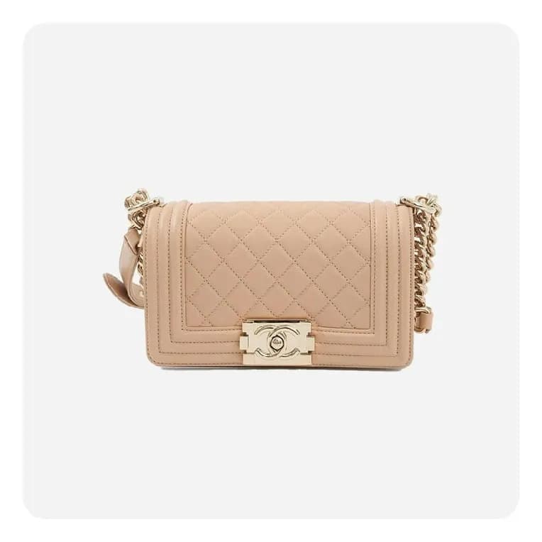 샤넬 보이백 스몰 캐비어 베이지 골드 - Chane Boy Bag Small Caviar … - 1