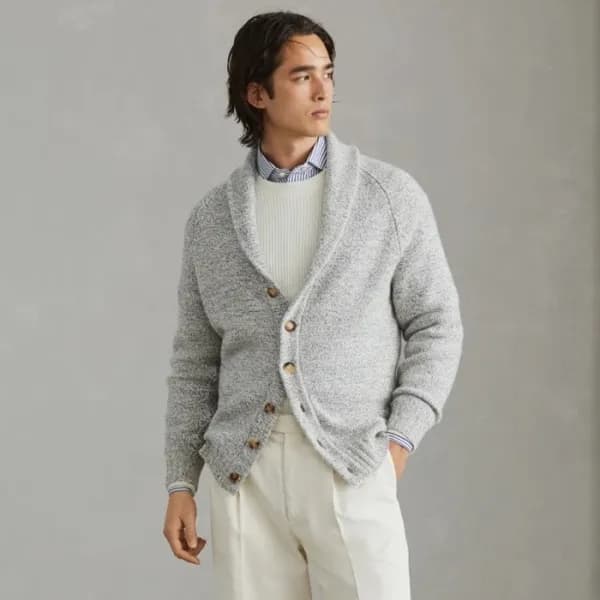 브루넬로쿠치넬리 남성 브이넥 가디건 - Brunello Cucinelli Mens V-ne… - 1