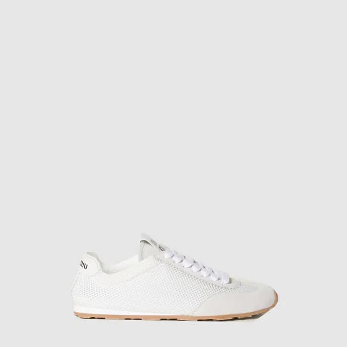 미우미우 여성 메쉬 스웨이드 플룸 스니커즈 - Miumiu Womens Mesh Suede… - 1