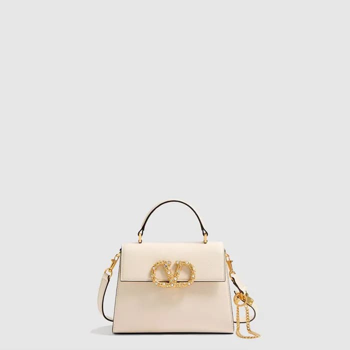 발렌티노 여성 가라바니 브이슬링 주얼 로고 스몰 핸드백 - Valentino Womens … - 1